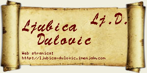 Ljubica Dulović vizit kartica